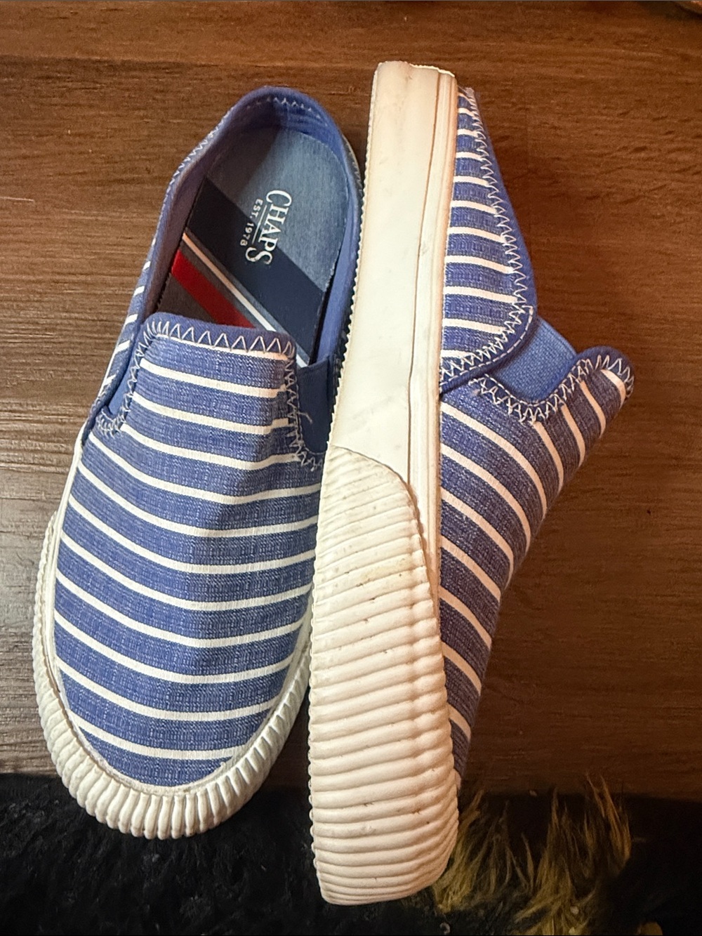 Chaps Women’s Blue Striped Slip-On Shoes size 8.5M EUR 39 - Picture 6 of 8